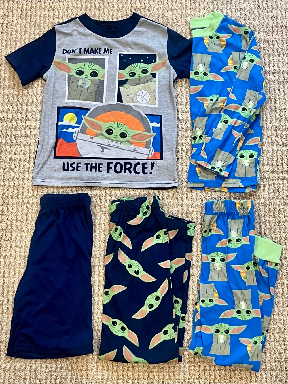 Star Wars Boys Pajama Lot Size 8 - Mandalorian Grogu Baby Yoda